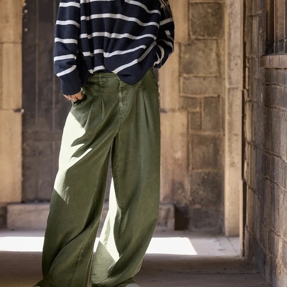 aerie Pants - Aerie Olive Green Drapey Pants